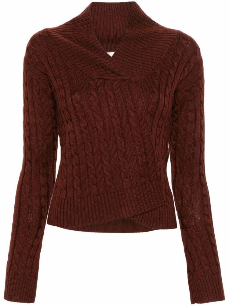 Victoria Beckham cable-knit merino jumper - Brown Cover