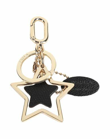 Furla Venus Keyring Star Woman Key ring Black Metal, Soft Leather Cover