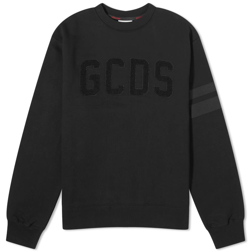 GCDS Men's Velvet Logo Crew Sweat in Nero Cover