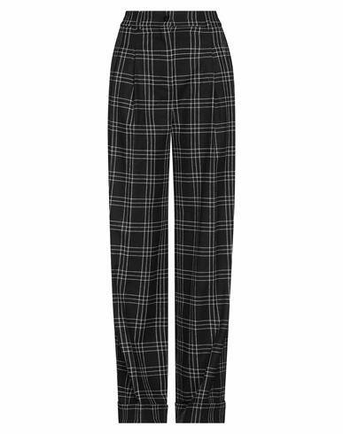 Twinset Woman Pants Black Wool, Polyester, Viscose, Elastane Cover