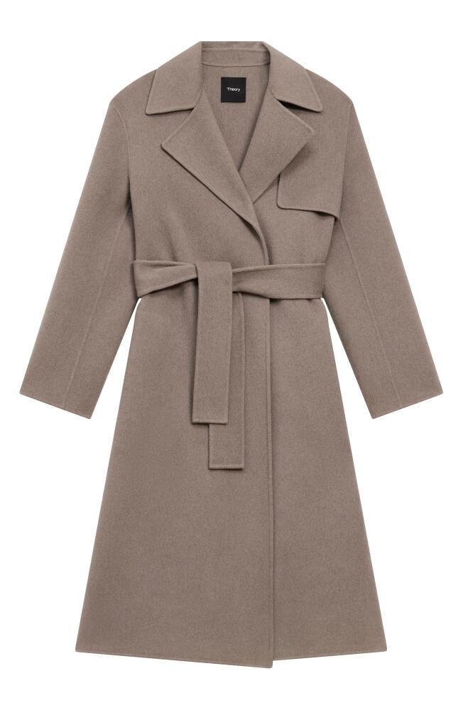 Theory Wool Blend Trench Coat in Cinder Melange Cover