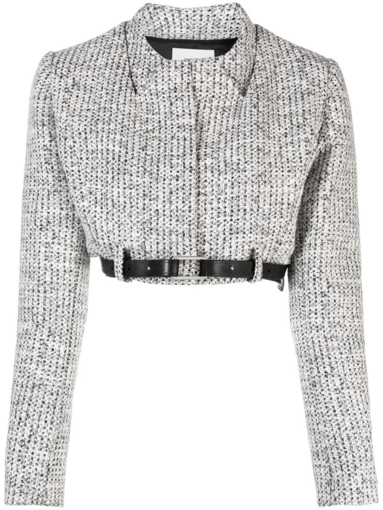 Coperni trompe l'oeil cropped tweed jacket - Black Cover