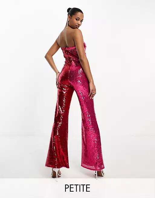 Jaded Rose Petite bandeau embellished jumpsuit in red and pink Cover