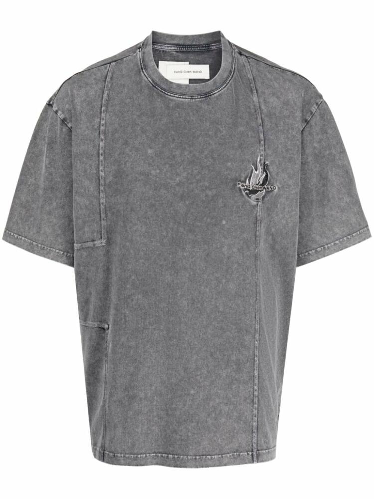 Feng Chen Wang logo-embroidered cotton T-shirt - Grey Cover