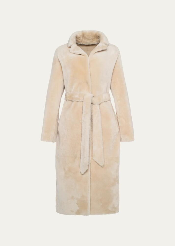 Gorski Belted Shearling Overcoat Cover