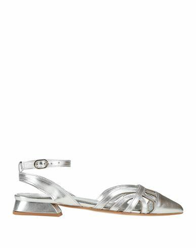 Divine Follie Woman Sandals Silver Leather Cover