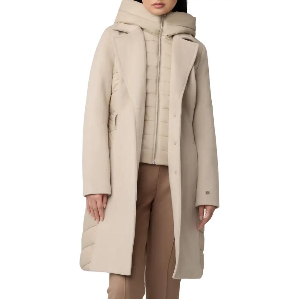 Soia & Kyo Classic Fit Wool Blend Coat with Removable Puffer Bib in Hush Cover