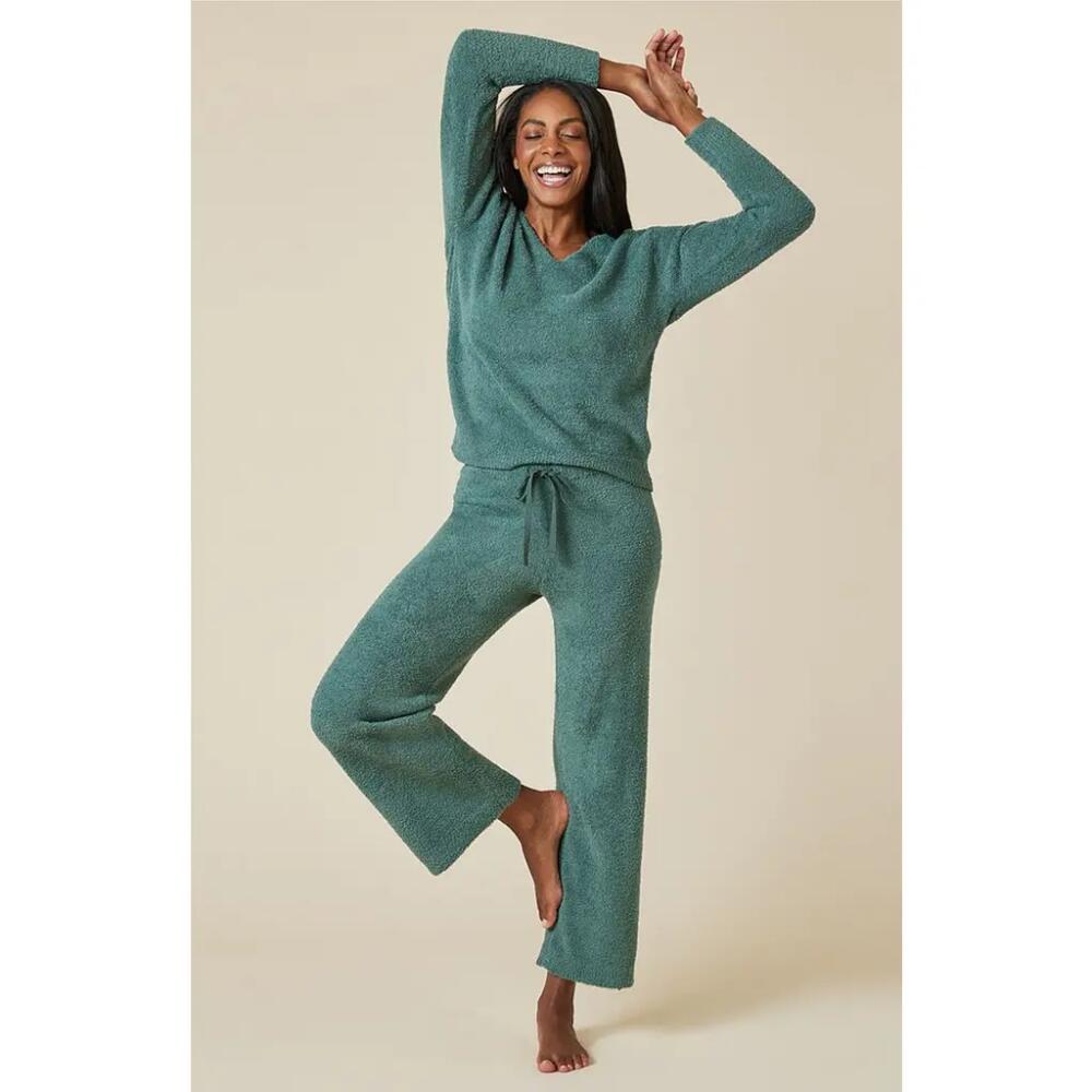 Softies Solid Marshmallow V-Neck Lounge Set in Dusty Green Cover