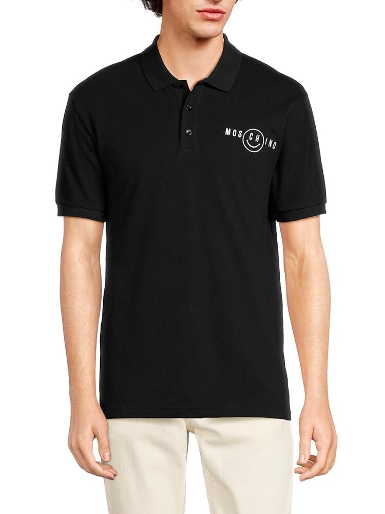 Moschino Men's Logo Polo - Black Cover