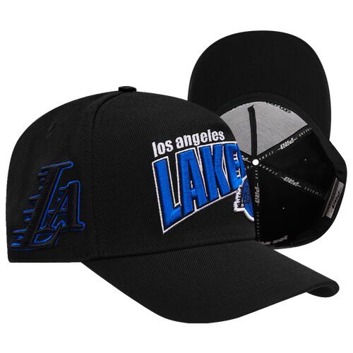 Pro Standard Mens Pro Standard Lakers Royalty Curved Brim Snapback - Mens Black/Black Cover