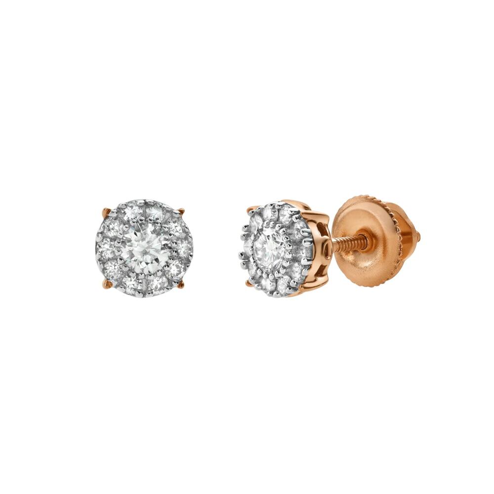 LuvMyJewelry Blazers S 14K Gold Diamond Stud Earrings - 0.25ct. in 14K Rose Gold Cover