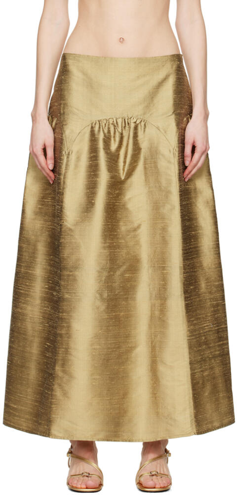 Paloma Wool Gold Pallon Maxi Skirt Cover