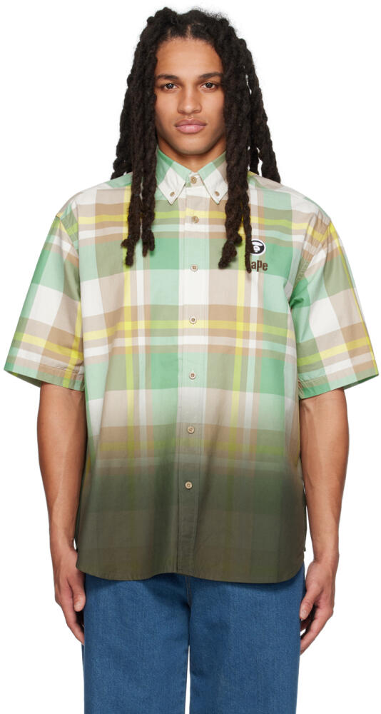 AAPE by A Bathing Ape Green Plaid Shirt Cover