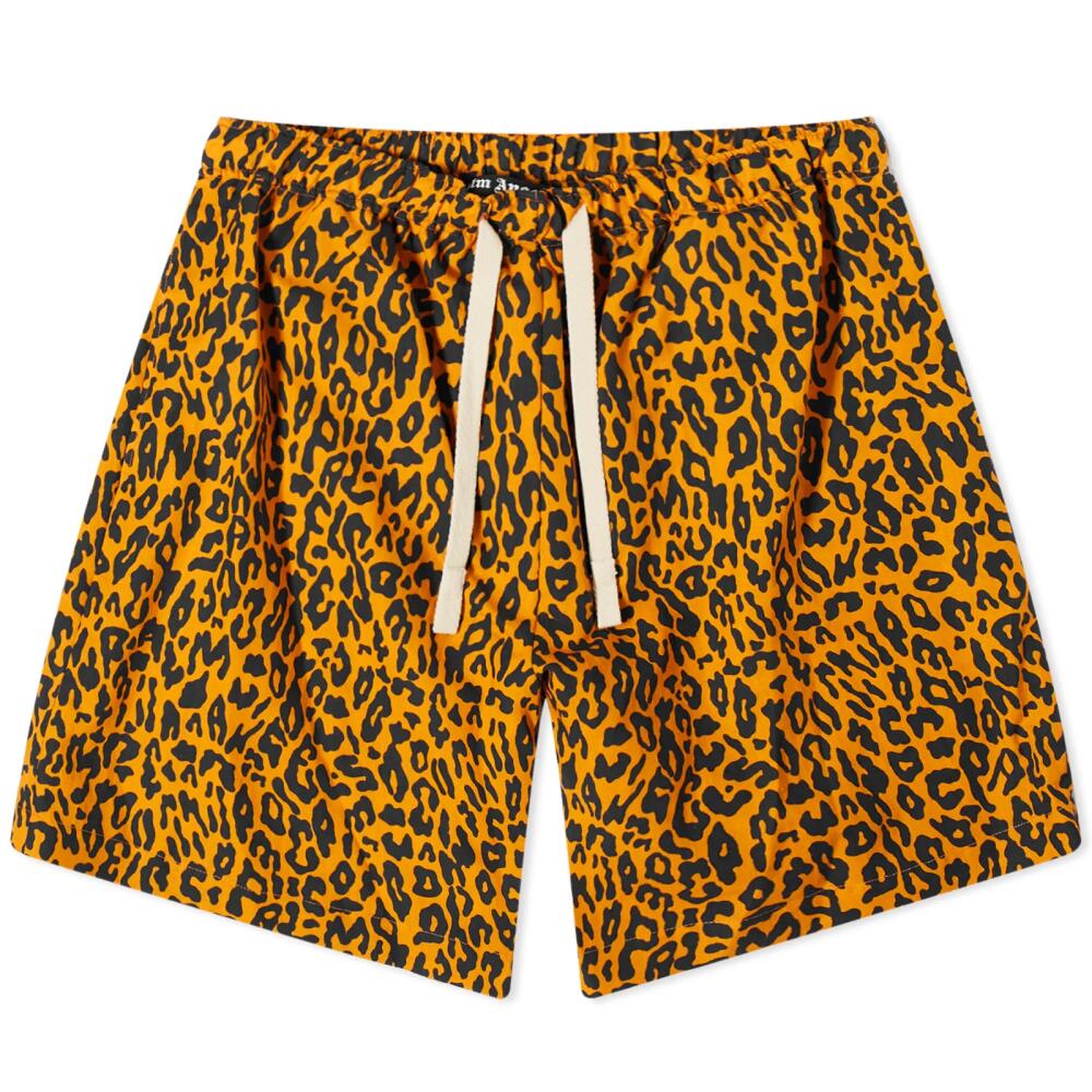 Palm Angels Men's Leopard Shorts in Orange Cover