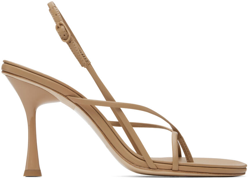 Studio Amelia Beige Wishbone 90 Heeled Sandals Cover