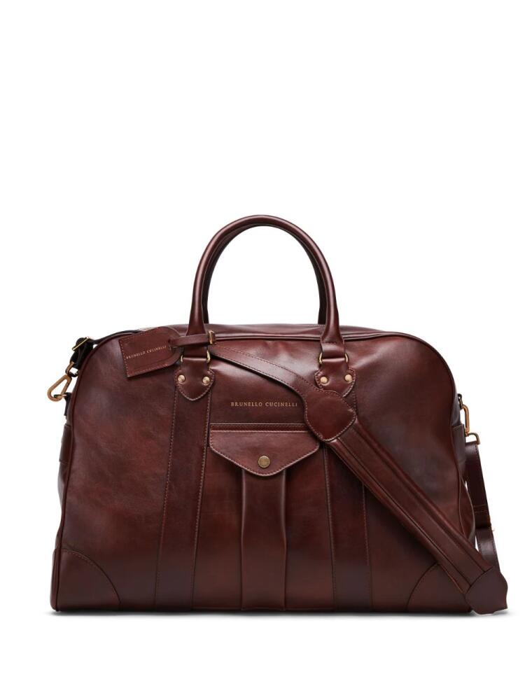 Brunello Cucinelli logo plaque holdall - Brown Cover