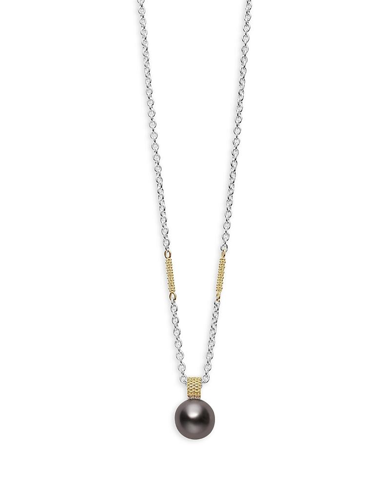 Lagos 18K Yellow Gold & Sterling Silver Luna Pearl Pendant Necklace, 16-18 Cover