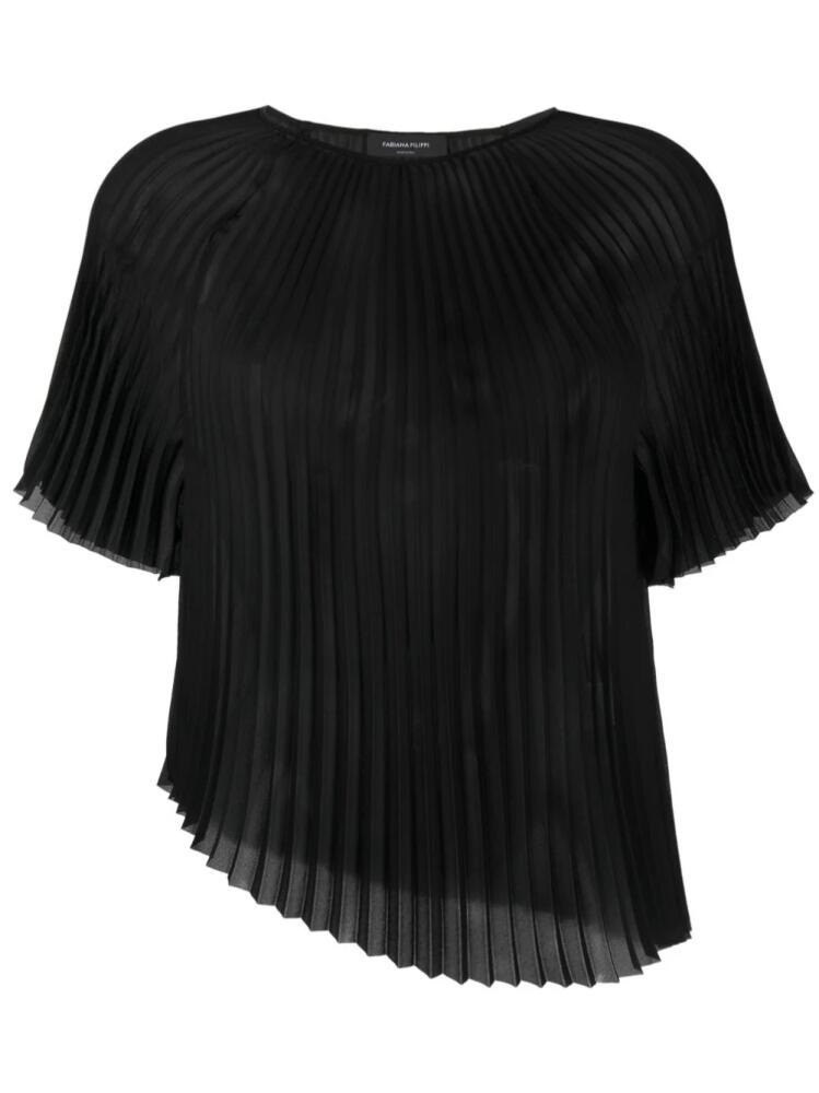 Fabiana Filippi pleated short-sleeved top - Black Cover