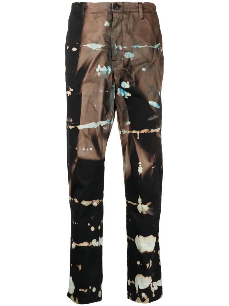 Stain Shade tie-dye straight-leg trousers - Black Cover