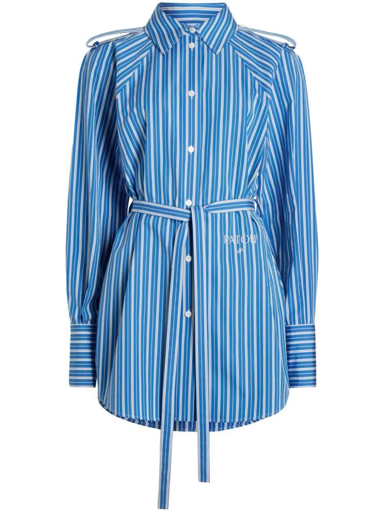 Patou striped mini shirt dress - Blue Cover