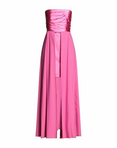 Carla G. Woman Maxi dress Fuchsia Acetate, Viscose, Elastane Cover