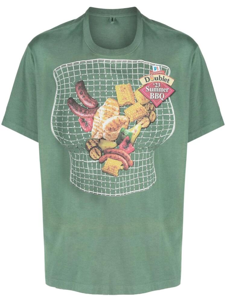 Doublet graphic-print cotton T-shirt - Green Cover