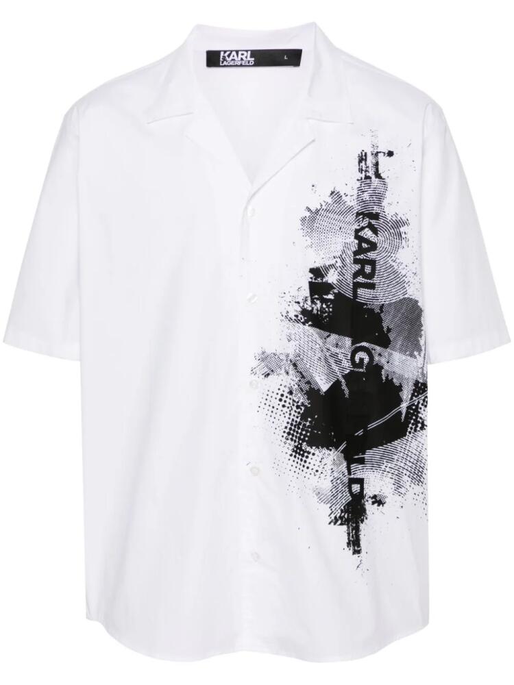 Karl Lagerfeld logo-print poplin shirt - White Cover