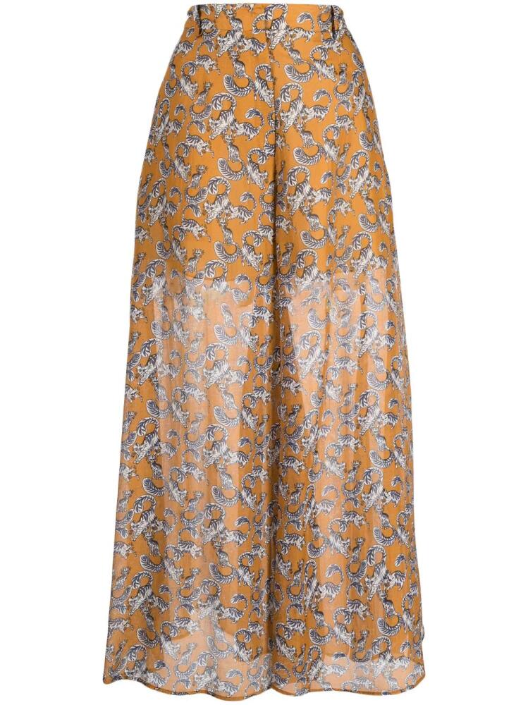 Rochas animal-print palazzo trousers - Orange Cover