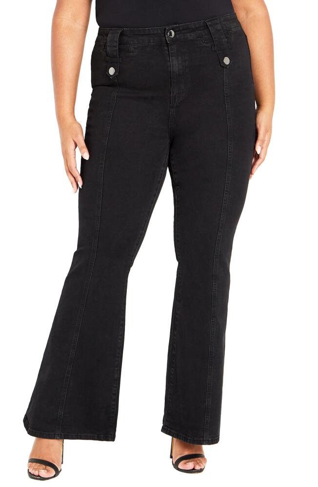 City Chic Asha Mia High Waist Bootcut Jeans in Black Cover