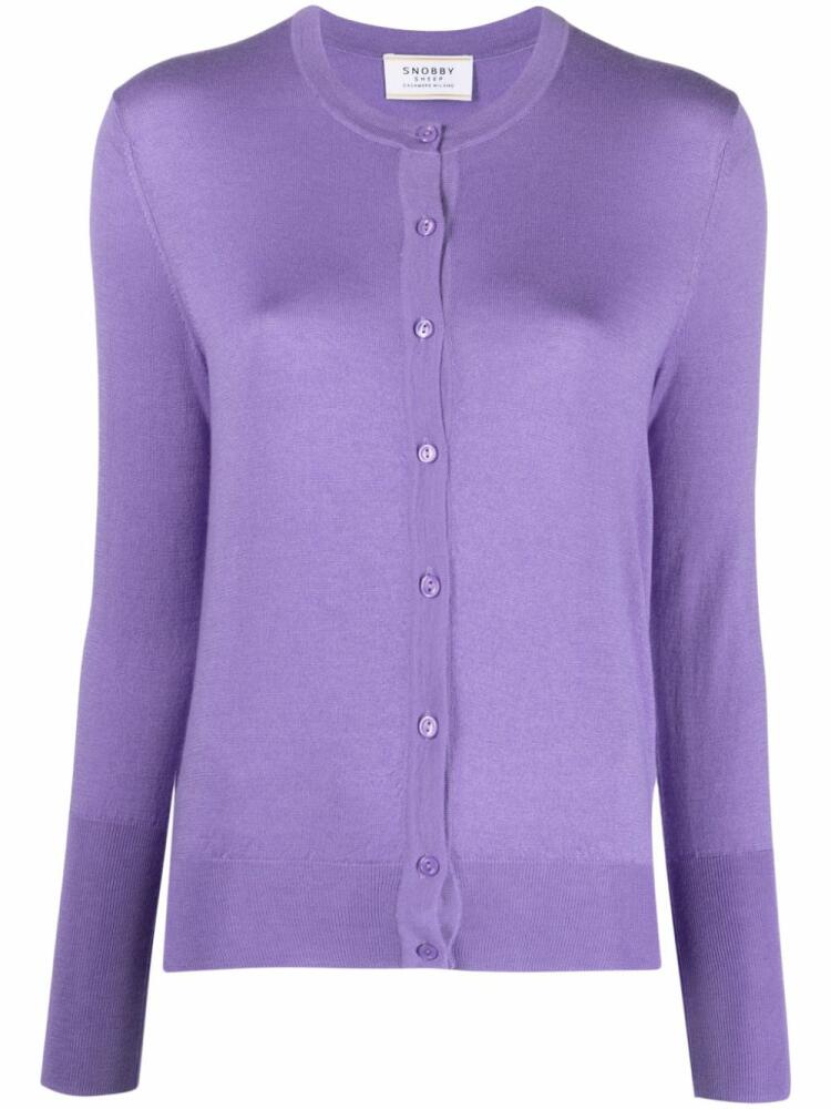 Wild Cashmere fine-knit plain cardigan - Purple Cover