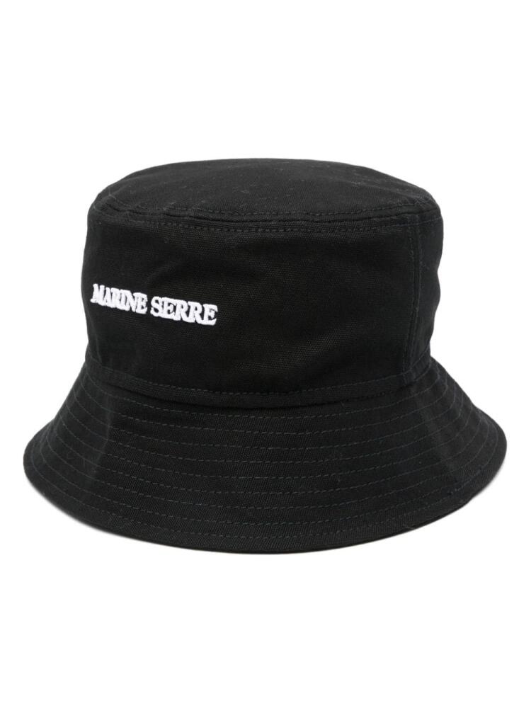 Marine Serre logo-embroidered bucket hat - Black Cover