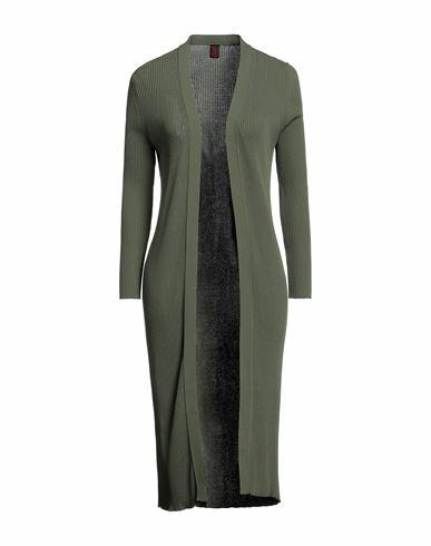 Stefanel Woman Cardigan Military green Viscose, Polyamide Cover