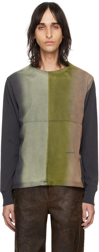 Eckhaus Latta Black & Khaki Lapped Long Sleeve T-Shirt Cover