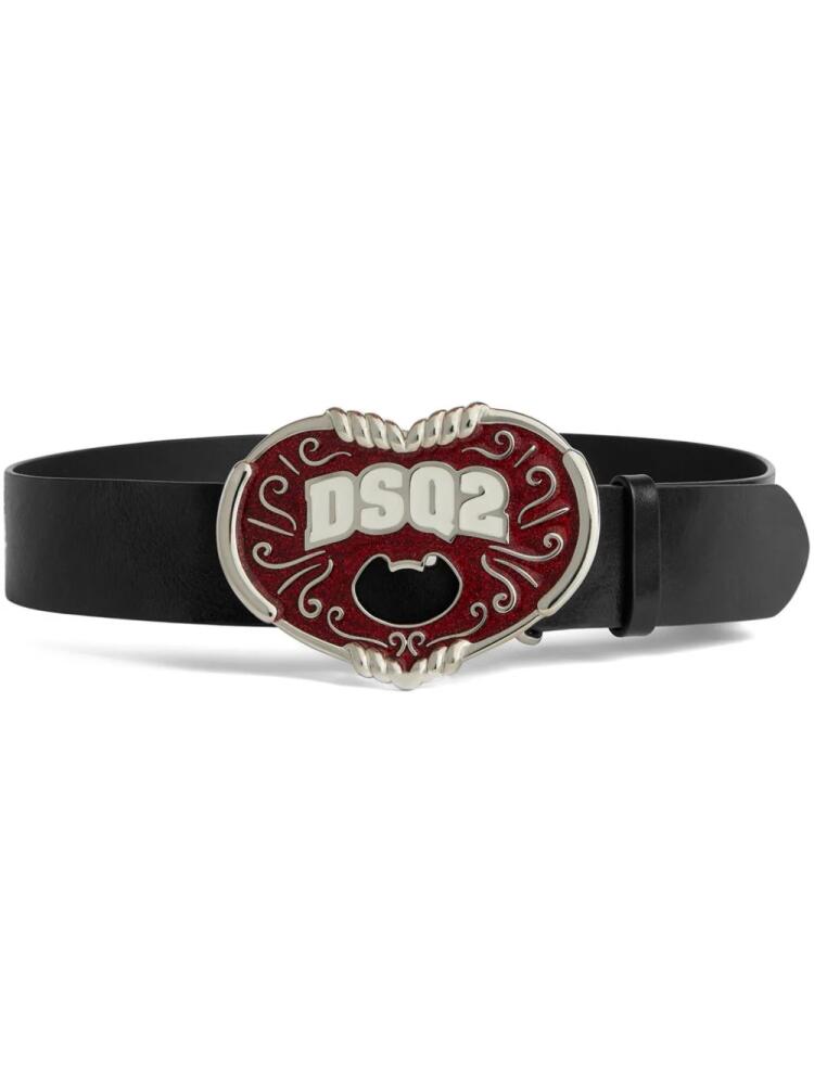 DSQUARED2 logo-plaque leather belt - Black Cover