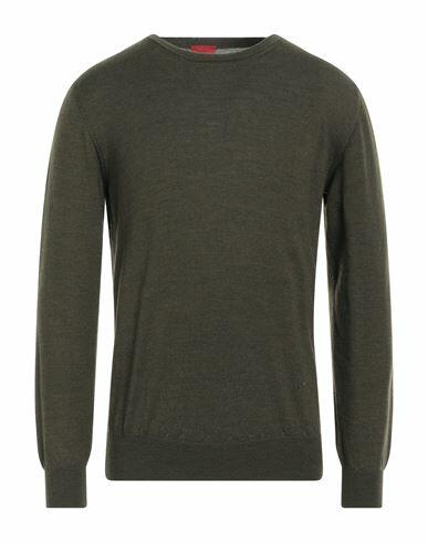 Isaia Man Sweater Dark green Wool Cover