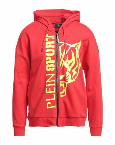 Plein Sport Man Sweatshirt Red Cotton, Polyester Cover