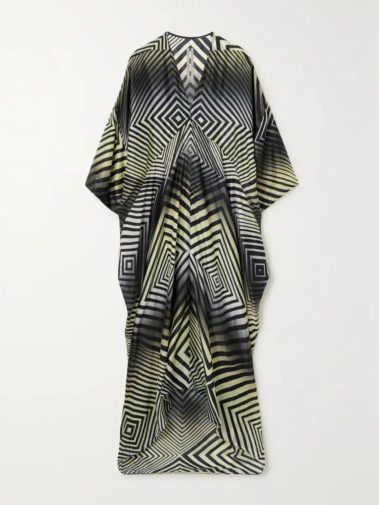 Rick Owens - Tommykite Draped Printed Satin Gown - Black Cover