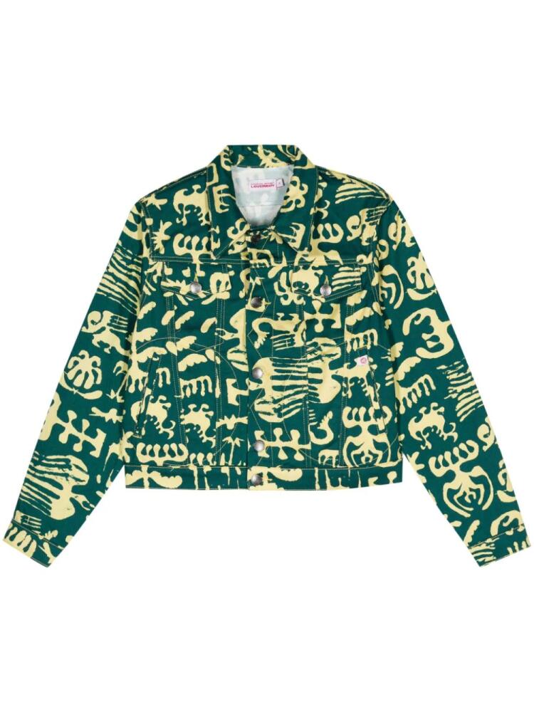 Charles Jeffrey Loverboy graphic-print denim jacket - Green Cover