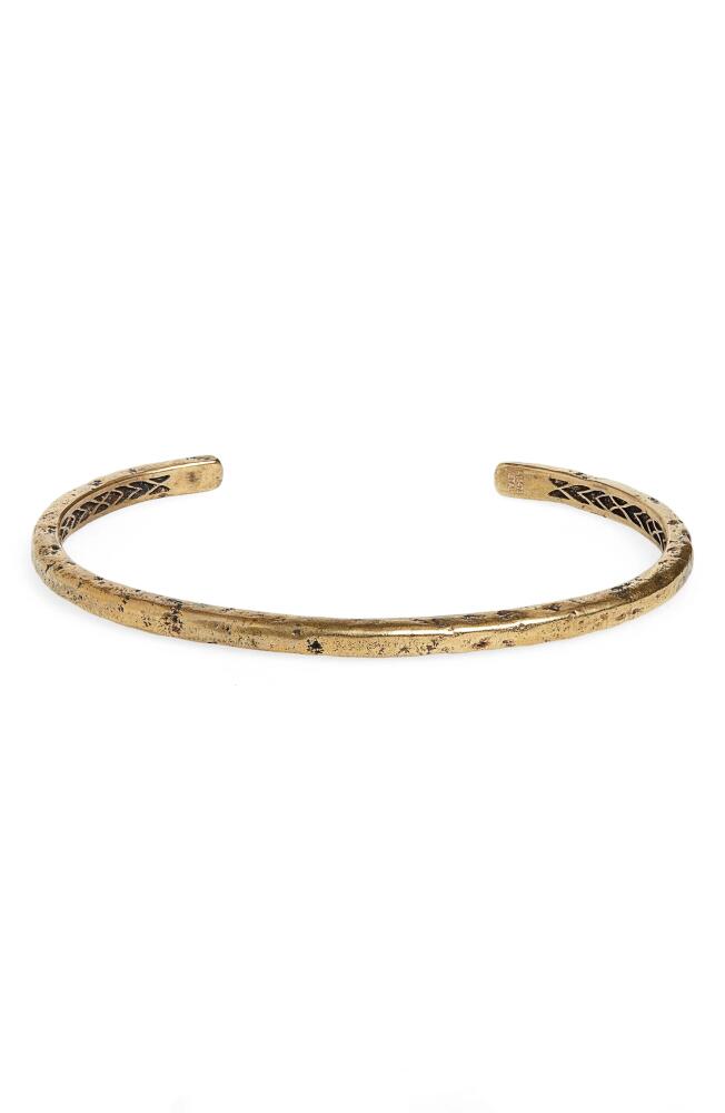 John Varvatos Distressed Brass Cuff Bracelet in Metallic Gold Cover