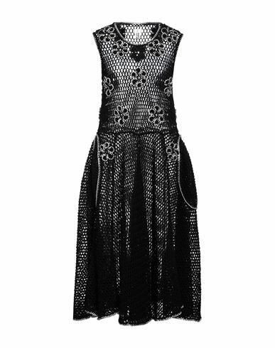 Noir Kei Ninomiya Woman Midi dress Black Wool, Aluminum Cover