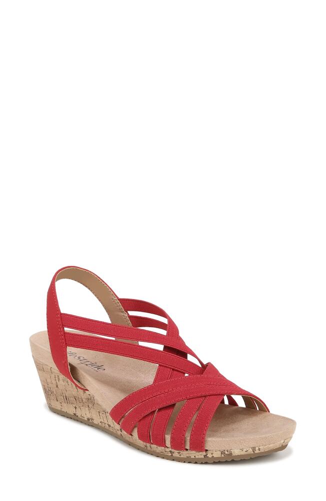 LifeStride Mallory Strappy Slingback Wedge Sandal in Fire Red Cover