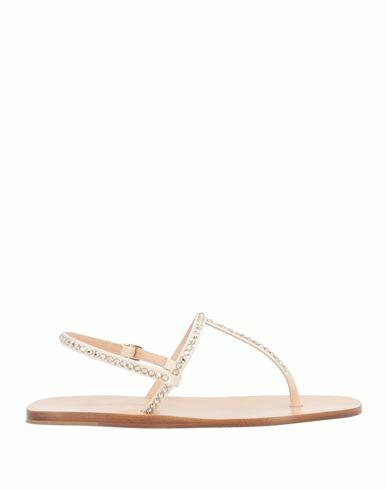 Eddy Daniele Woman Thong sandal Beige Textile fibers Cover