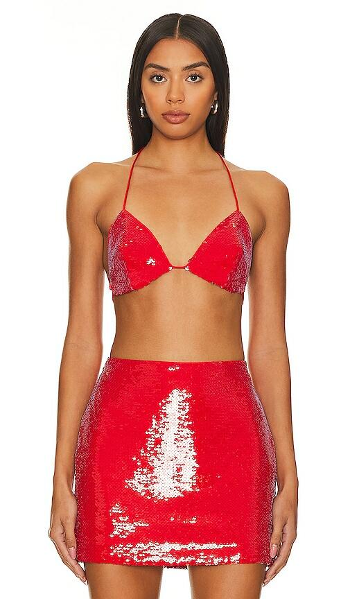 Nue Studio Jade Sequin Bra in Red Cover