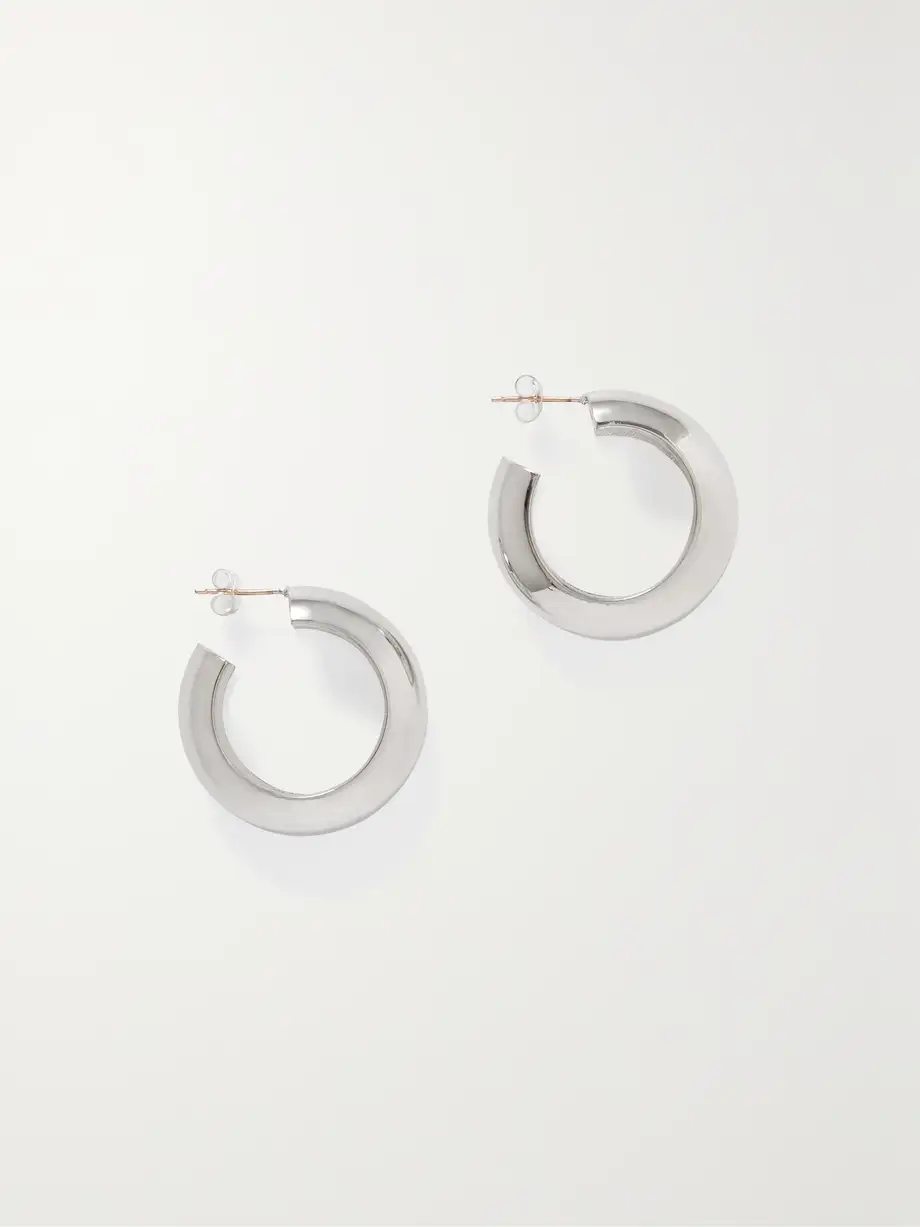 Laura Lombardi - + Net Sustain Cusp Platinum-plated Recycled Hoop Earrings - Silver Cover