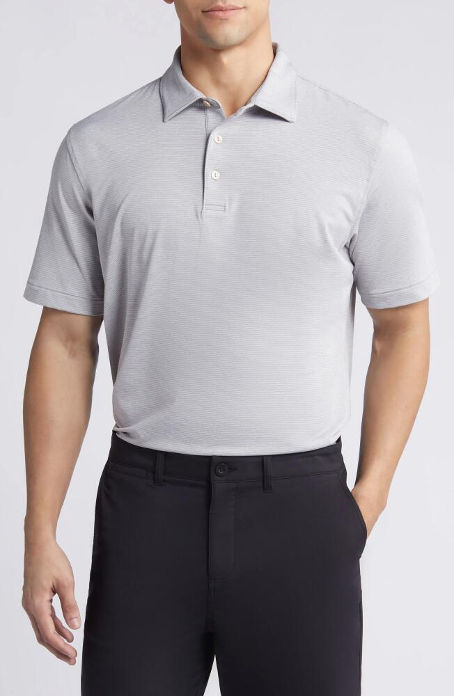 Peter Millar Halford Stripe Performance Golf Polo in Gale Grey Cover