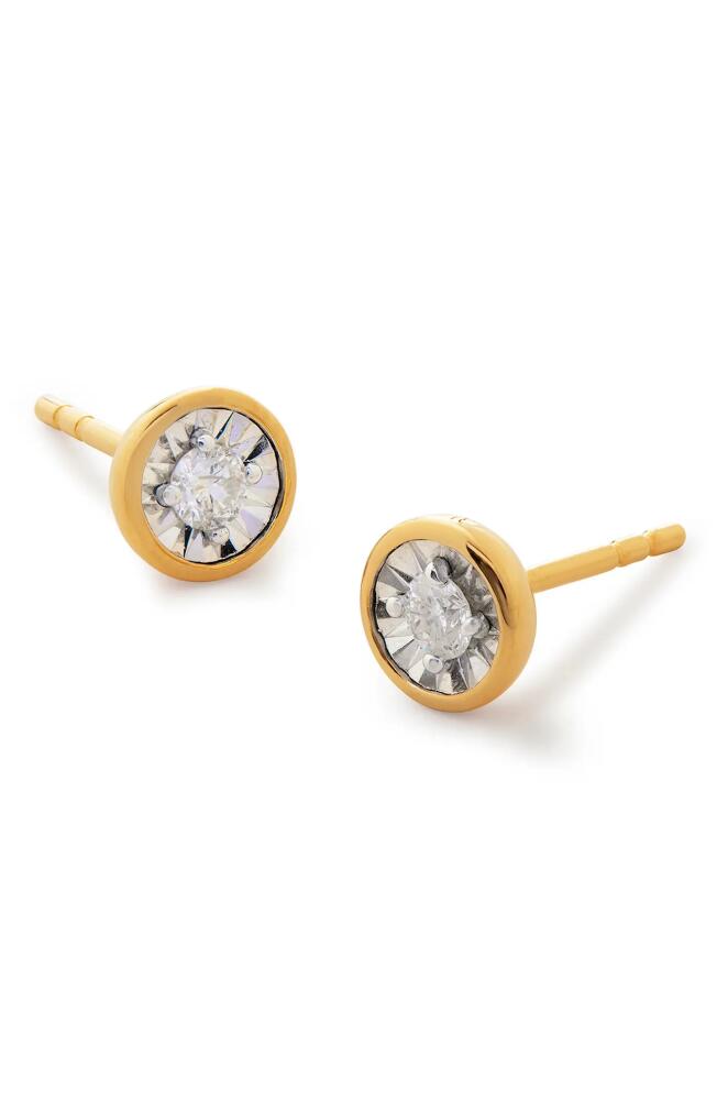 Monica Vinader Essential Diamond Stud Earrings in 18Ct Gold Vermeil On Sterling Cover