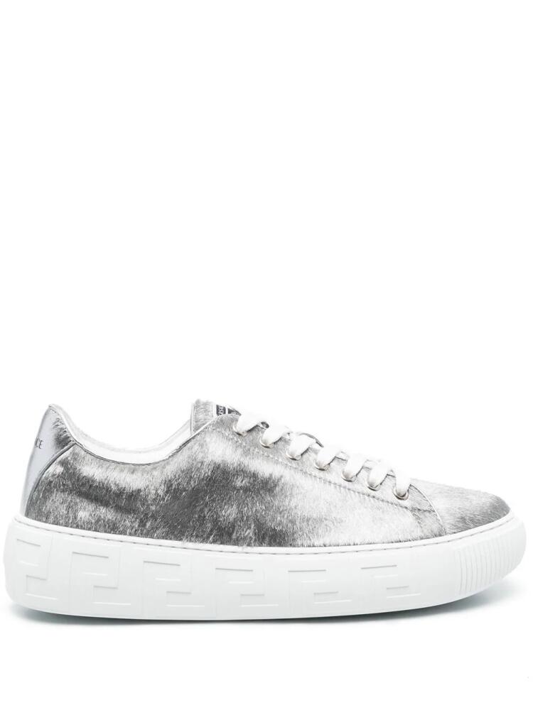 Versace Greca low-top lace-up sneakers - Silver Cover