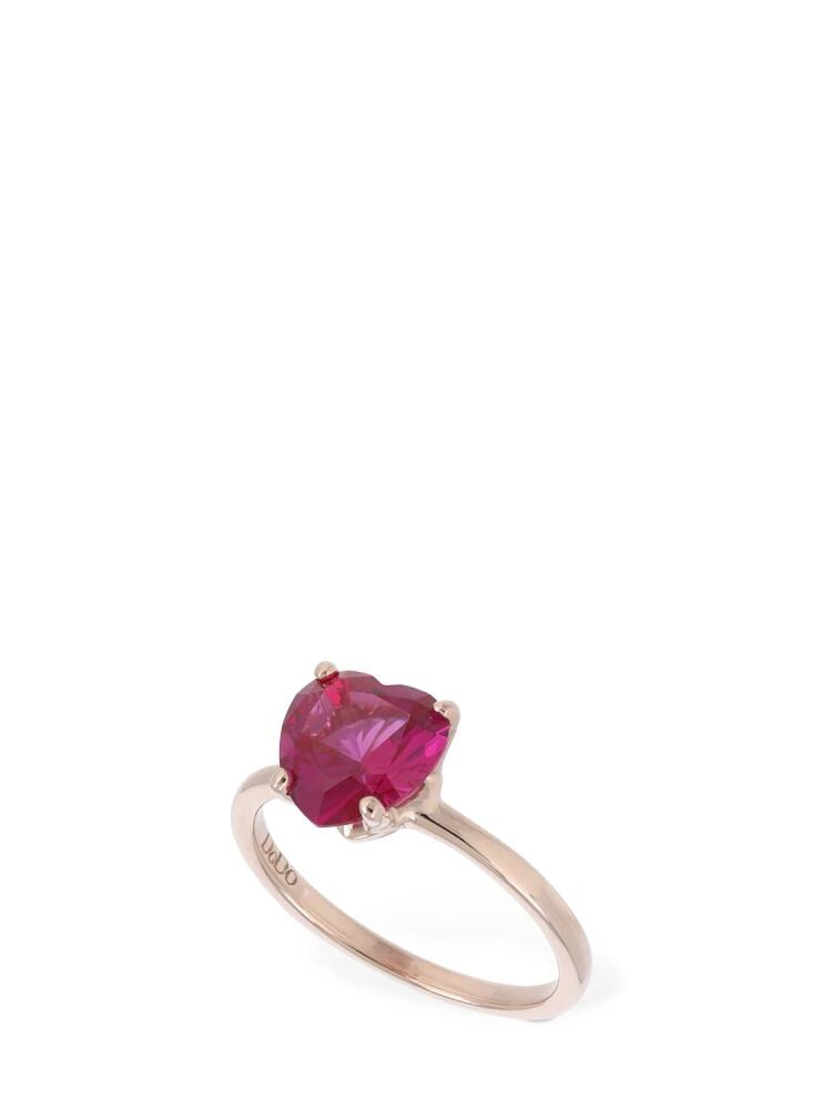 DODO 9kt Rose Gold Heart Synthetic Ruby Ring Cover