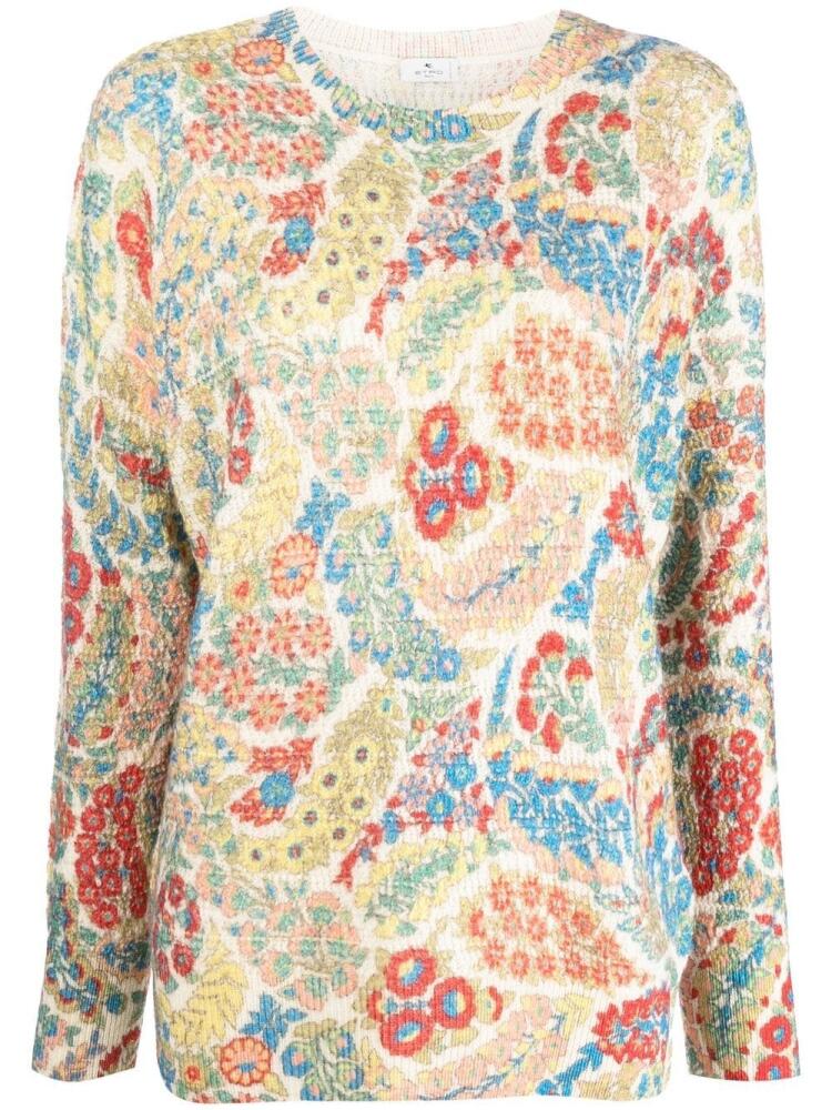 ETRO abstract-print long-sleeve jumper - White Cover