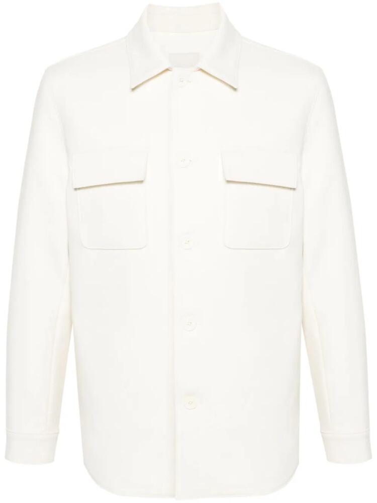 SANDRO interlock-twill shirt jacket - Neutrals Cover